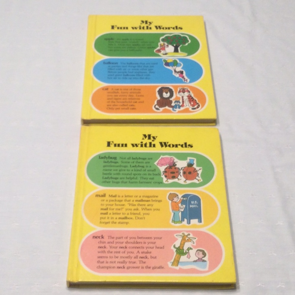 My Fun with Words Dictionaries A-K and L-Z Copyright 1974 Hardback